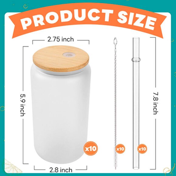 Can en verre givré 16 Oz – Image 2