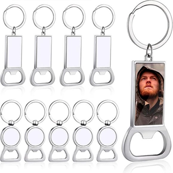 Découvrez nos porte-clés décapsuleur en métal argenté pour sublimation