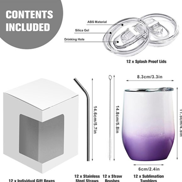 Nos verres a vin bicouleur de 12 Oz – Image 2