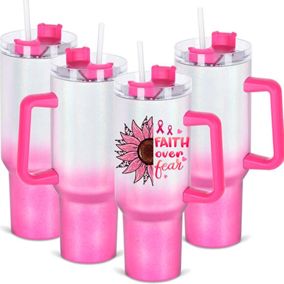 Sirotez avec style : Le Verre Isotherme Rose et Blanc, 40 oz