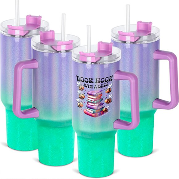 Sirotez avec style : Le Verre Isotherme Vert et Violet, 40 oz