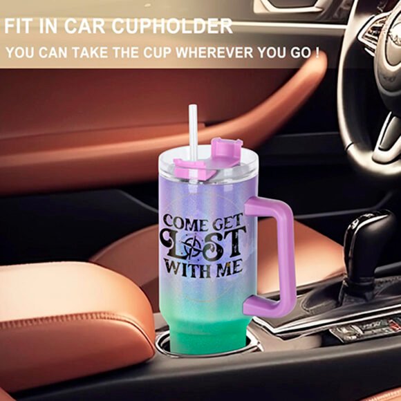 Sirotez avec style : Le Verre Isotherme Vert et Violet, 40 oz – Image 3