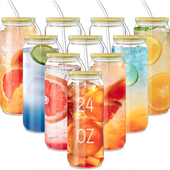 Can 24 oz transparente personnalisé