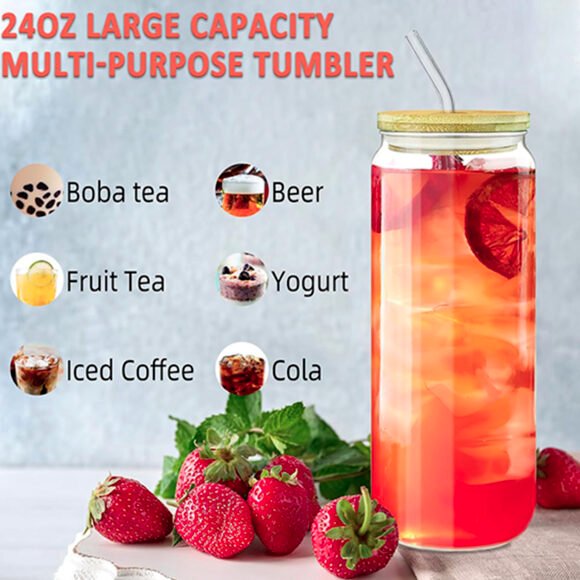 Can 24 oz transparente personnalisé – Image 2