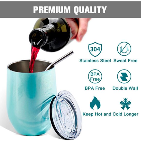 Nos Verres à Vin Glitter vert de 12 oz – Image 3