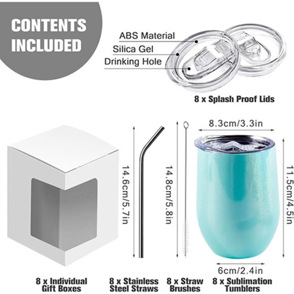 Nos Verres à Vin Glitter vert de 12 oz – Image 5