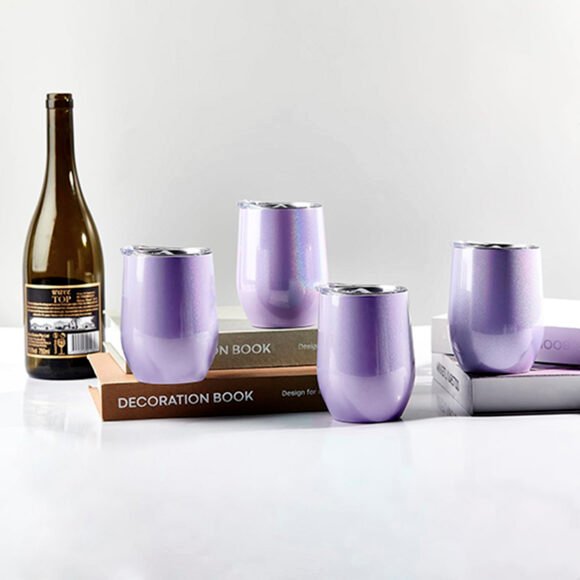 Nos Verres à Vin Glitter violet de 12 oz – Image 4